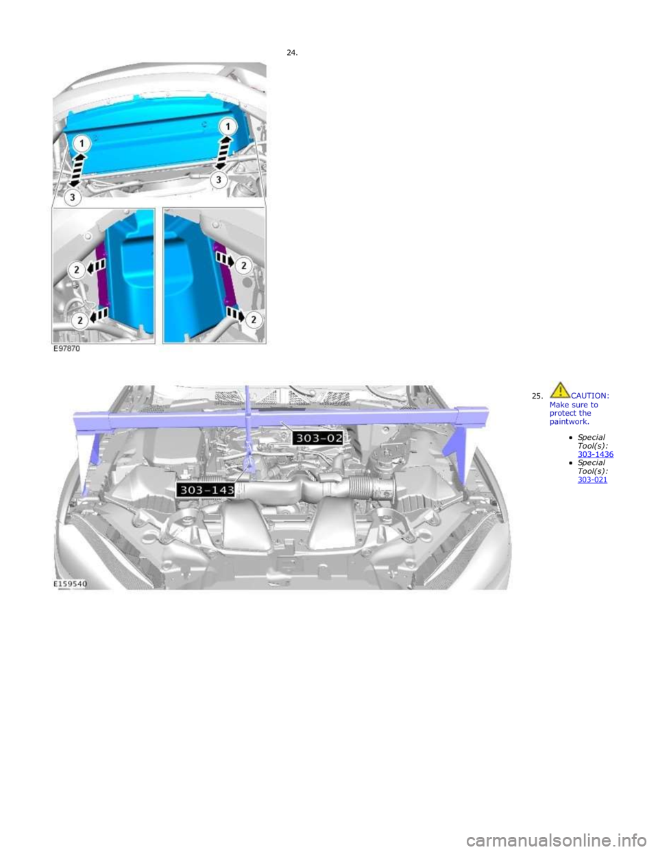 JAGUAR XFR 2010 1.G Workshop Manual 24.
25.
CAUTION:
Make sure to protect the paintw JAGUAR XFR 2010 1.G Workshop Manual 24.
25.
CAUTION:
Make sure to protect the paintw