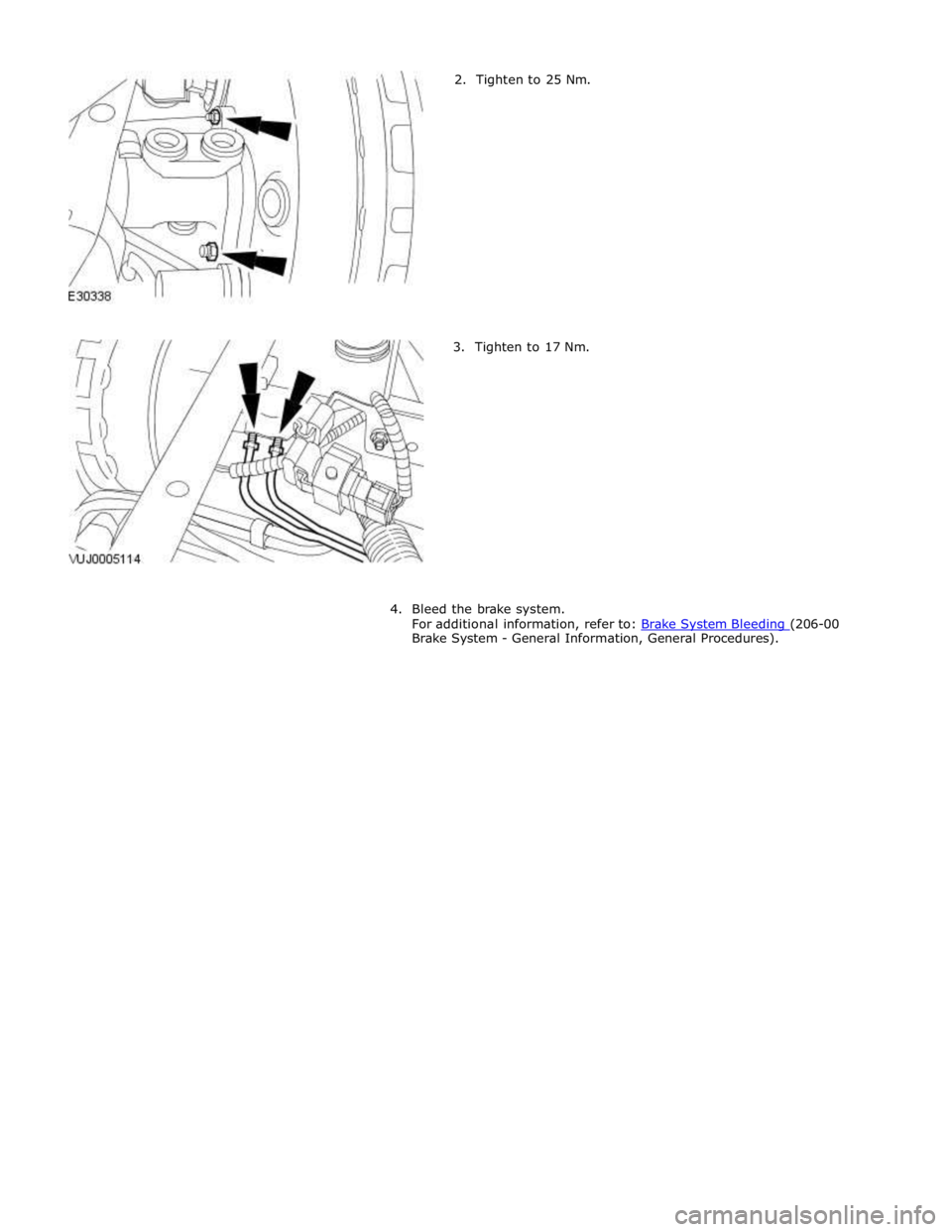 JAGUAR XFR 2010 1.G Workshop Manual Brake System - General Information, General Procedures).  