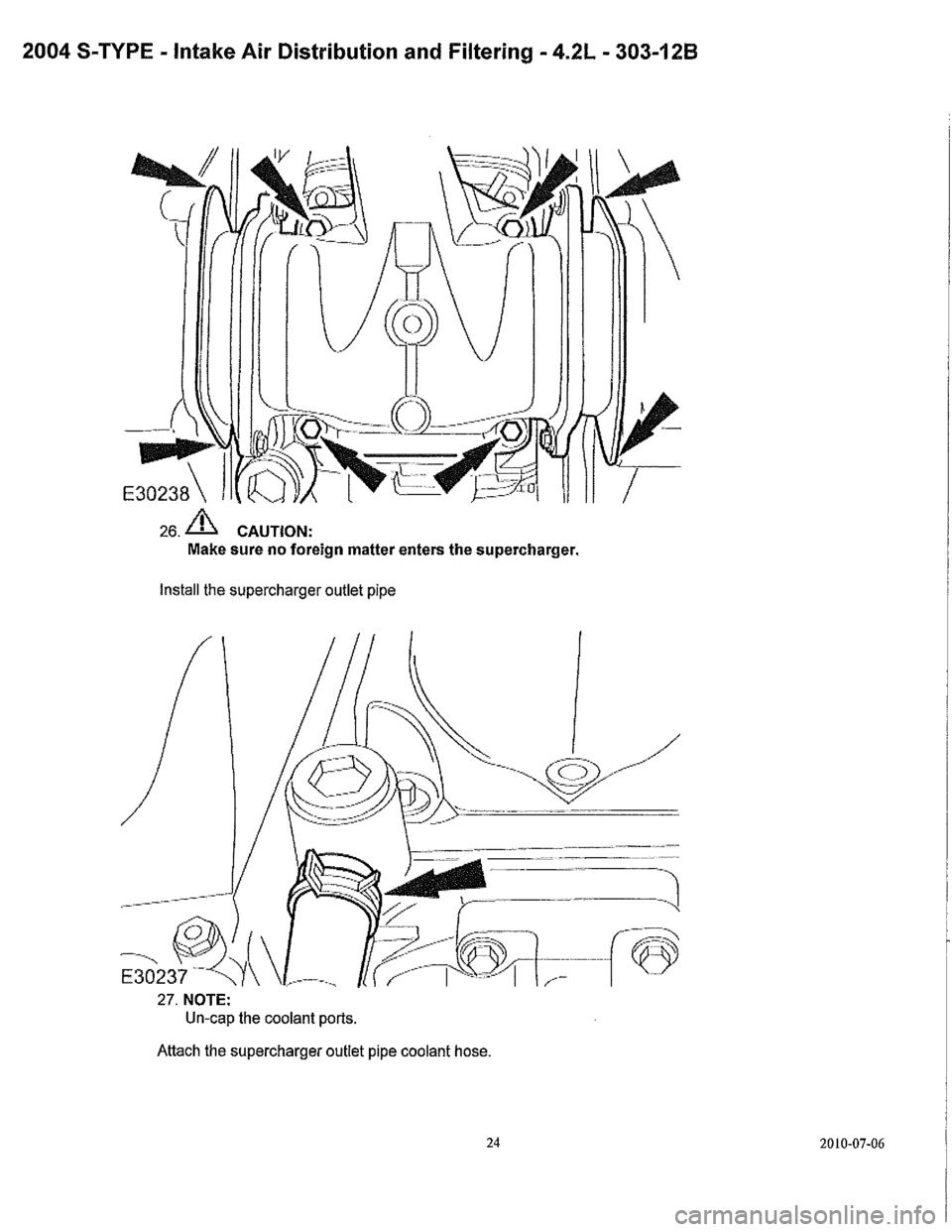 JAGUAR S TYPE 2005 1.G Supercharger Removal And Instalation Manual 