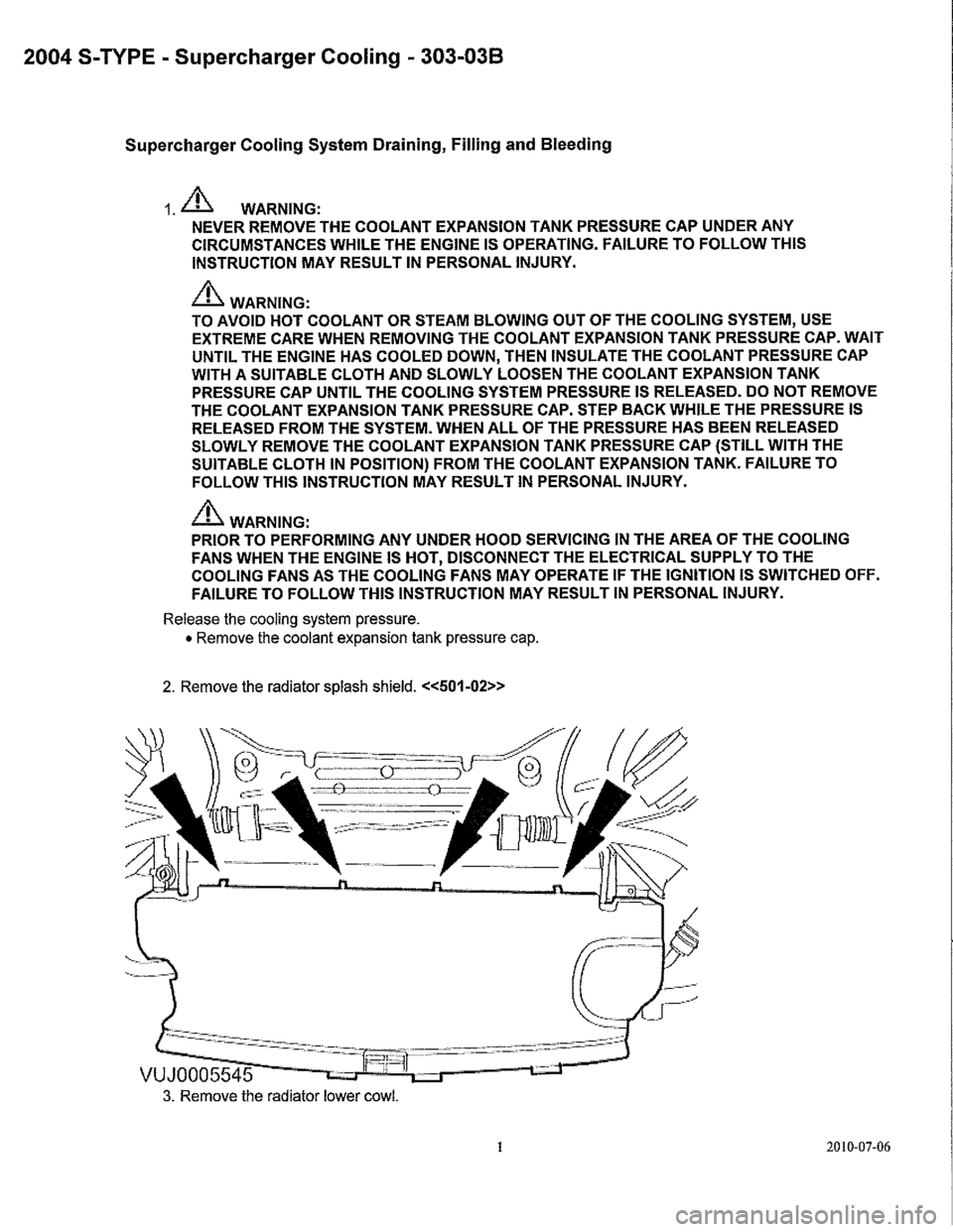 JAGUAR S TYPE 2005 1.G Supercharger Removal And Instalation Manual 