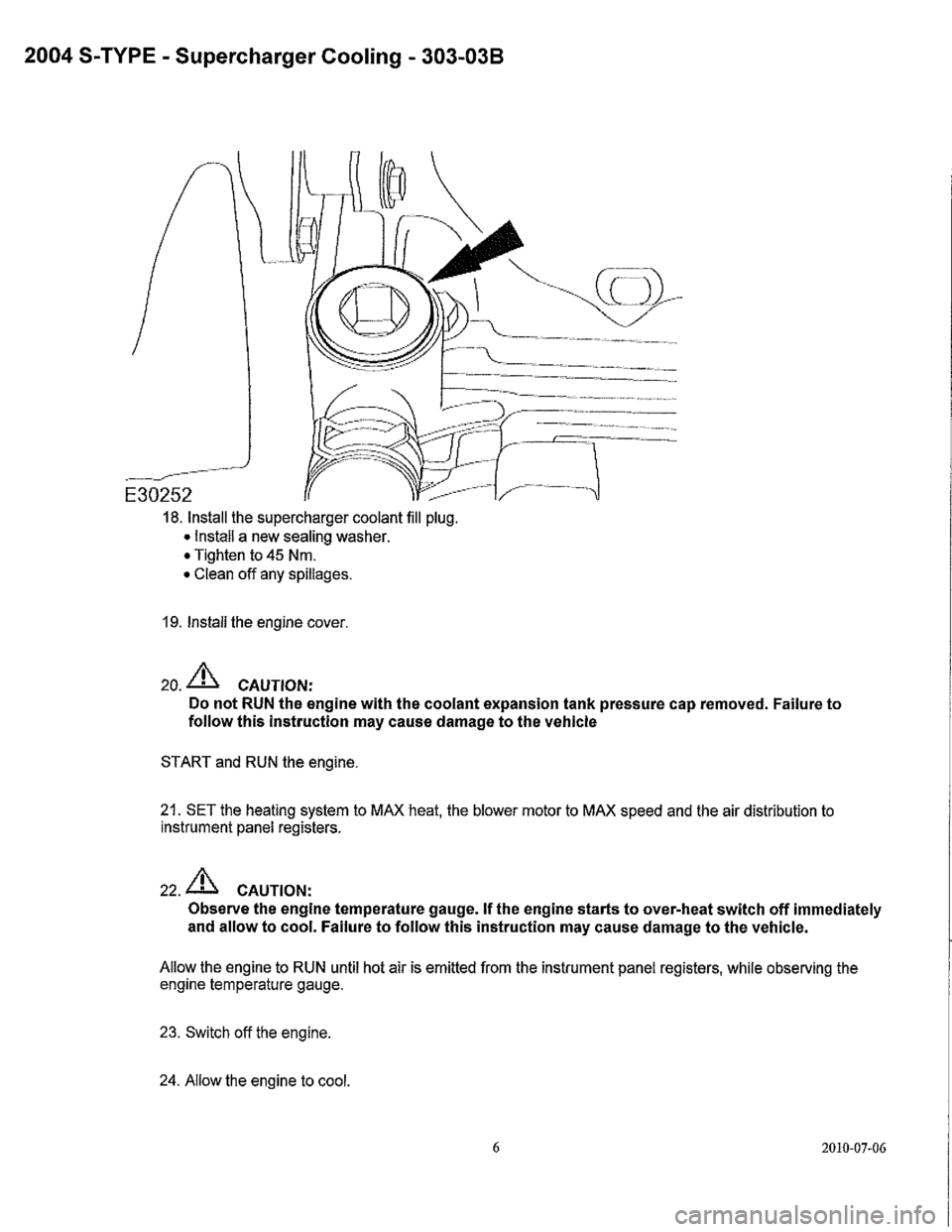 JAGUAR S TYPE 2005 1.G Supercharger Removal And Instalation Manual 