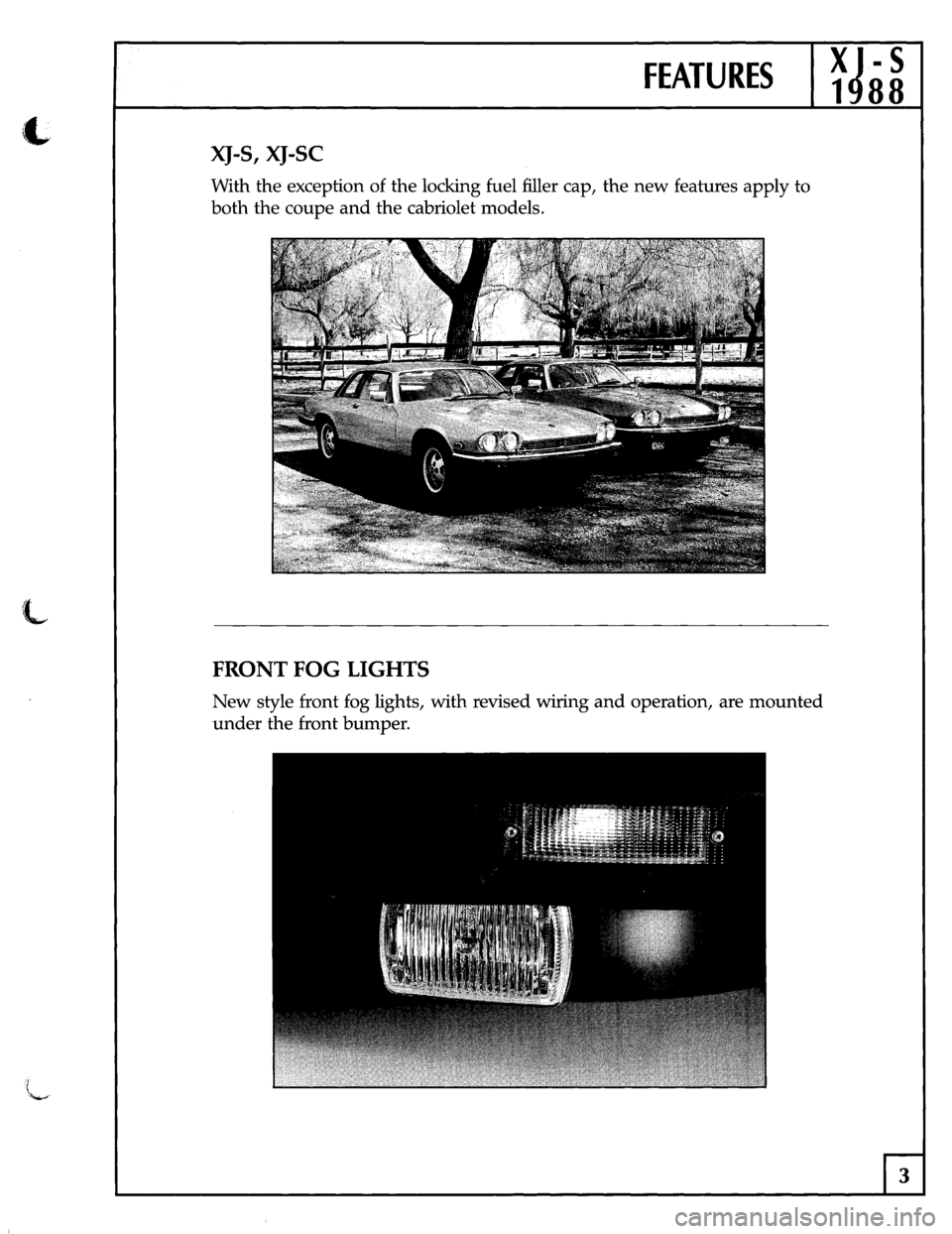JAGUAR XJS 1988 1.G Update Manual 