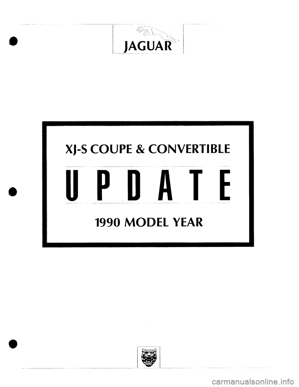JAGUAR XJS 1990 1.G Update Manual 