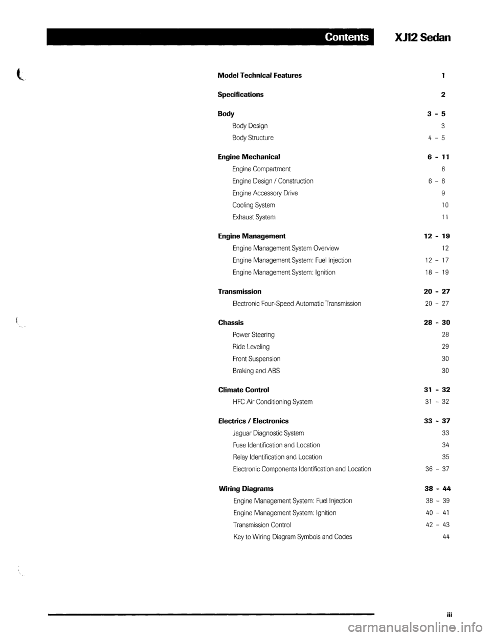 JAGUAR XJ12 1994 2.G Technical Information Manual JAGUAR XJ12 1994 2.G Technical Information Manual