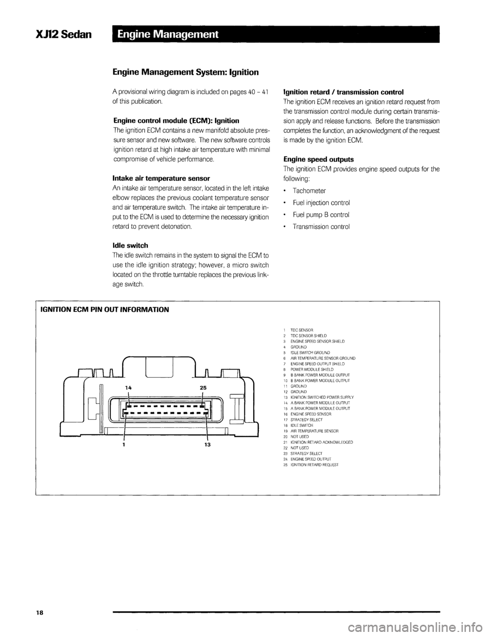 JAGUAR XJ12 1994 2.G Technical Information Manual JAGUAR XJ12 1994 2.G Technical Information Manual