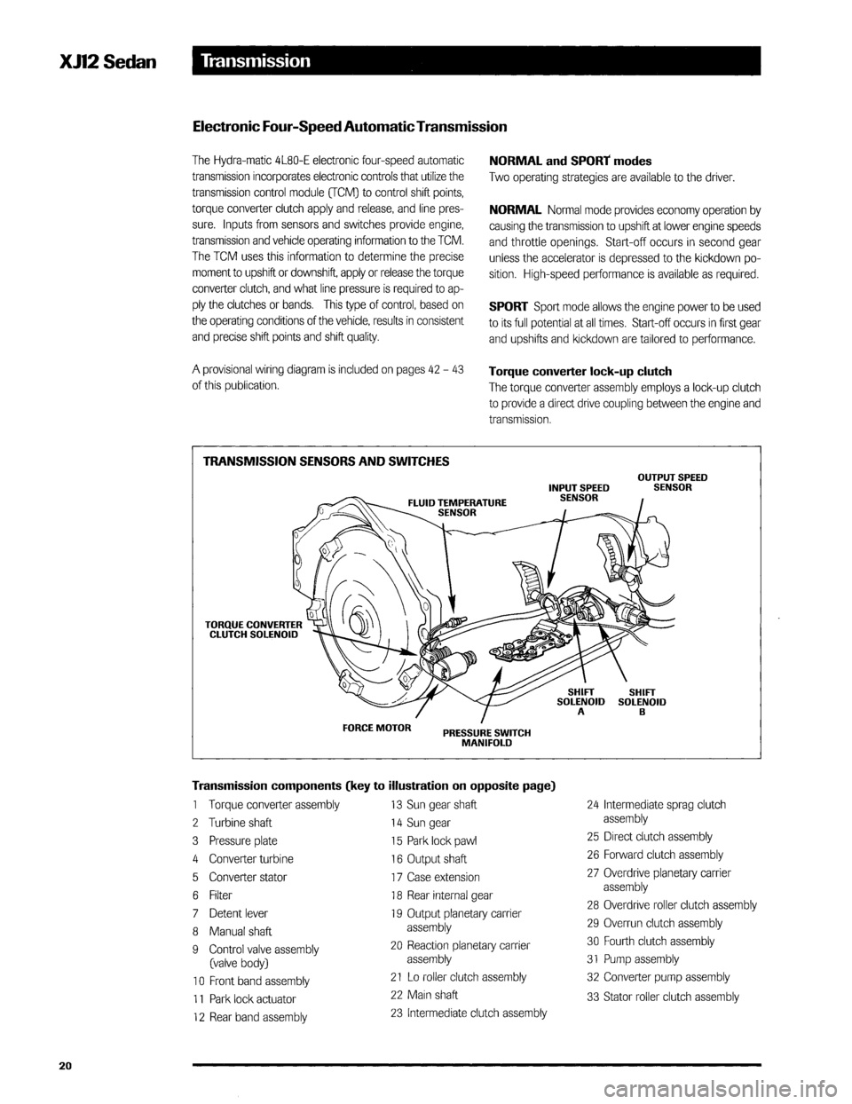 JAGUAR XJ12 1994 2.G Technical Information Manual JAGUAR XJ12 1994 2.G Technical Information Manual