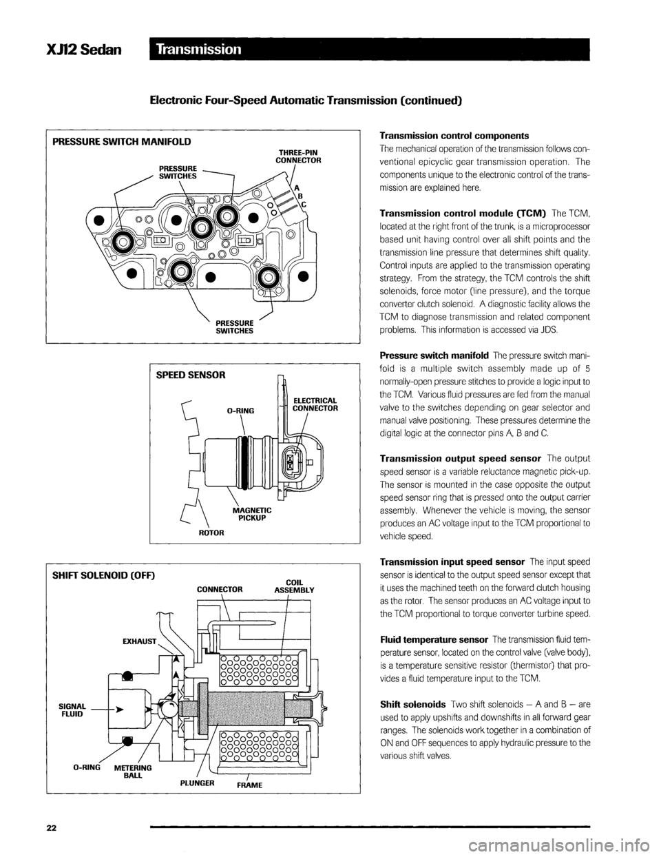 JAGUAR XJ12 1994 2.G Technical Information Manual JAGUAR XJ12 1994 2.G Technical Information Manual