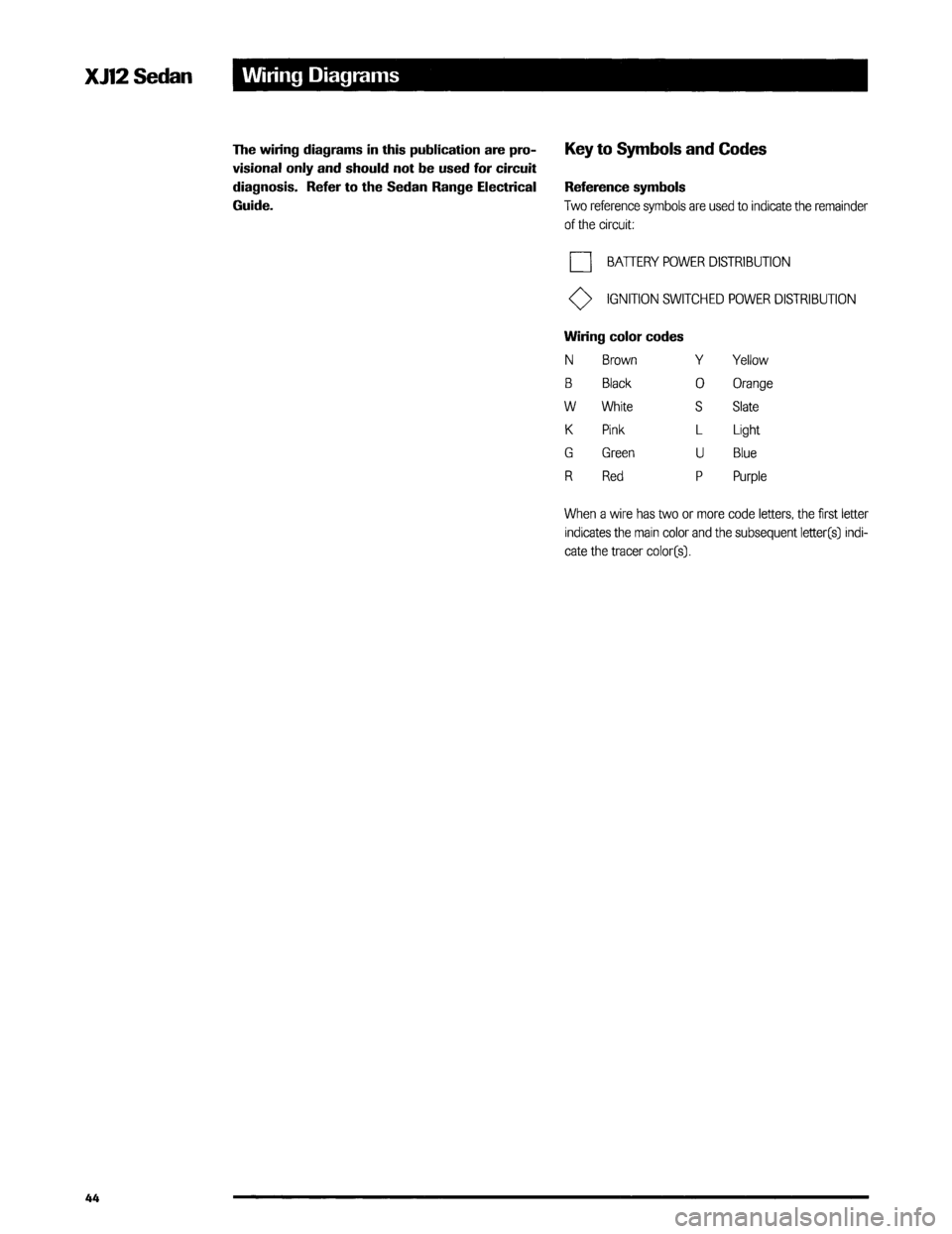 JAGUAR XJ12 1994 2.G Technical Information Manual JAGUAR XJ12 1994 2.G Technical Information Manual