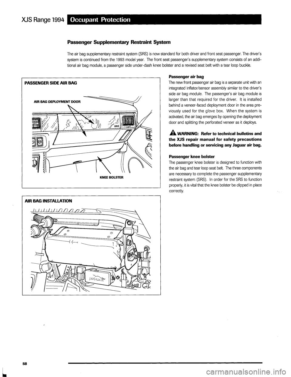 JAGUAR XJS 1994 2.G Update Manual JAGUAR XJS 1994 2.G Update Manual