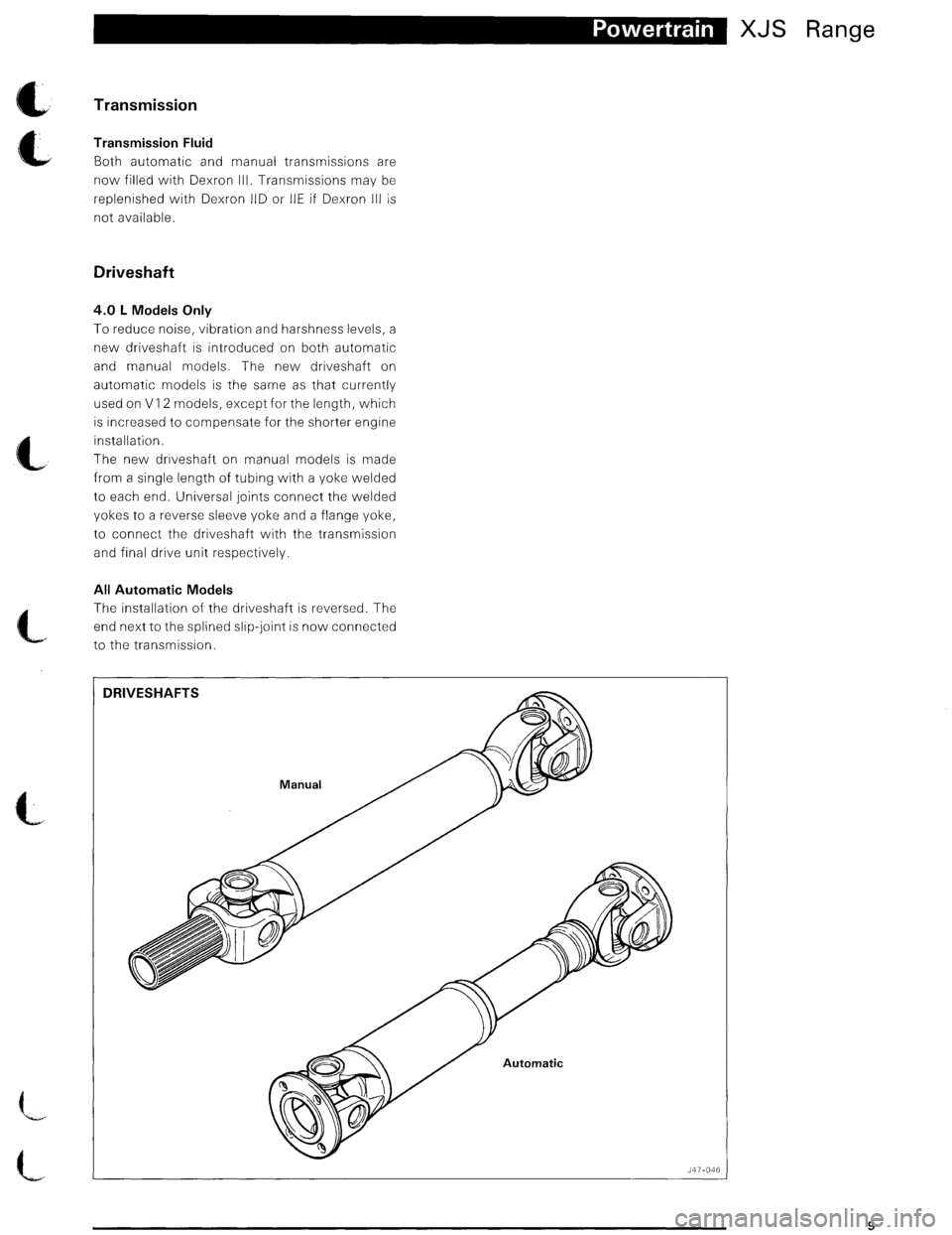 JAGUAR XJS 1995 2.G Update Manual 