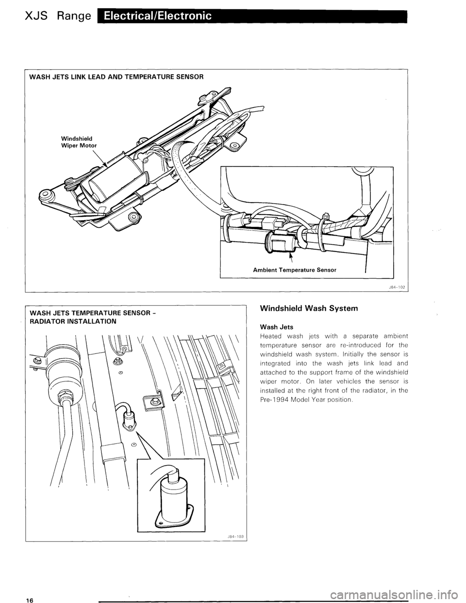 JAGUAR XJS 1995 2.G Update Manual 