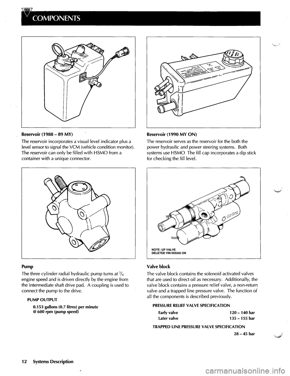 JAGUAR XJ40 1997 2.G Power System Hydraulic Manual 