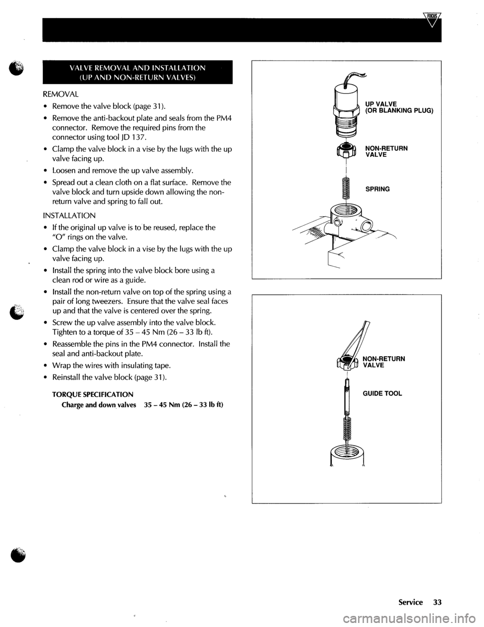 JAGUAR XJ40 1997 2.G Power System Hydraulic Manual 