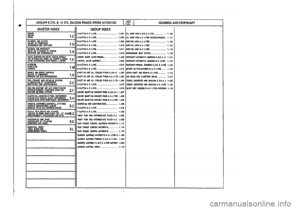JAGUAR XJ 1994 2.G Parts Catalogue 1 JAGUAR XJ 1994 2.G Parts Catalogue 1