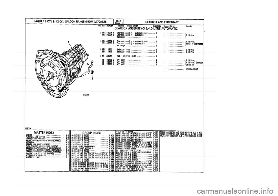 JAGUAR XJ 1994 2.G Parts Catalogue 1 JAGUAR XJ 1994 2.G Parts Catalogue 1