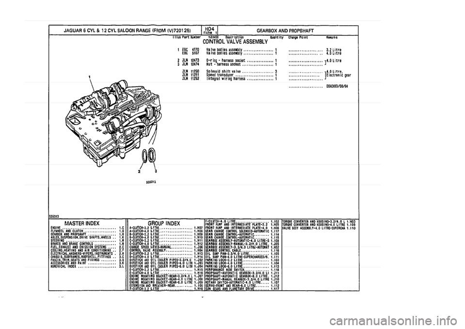JAGUAR XJ 1994 2.G Parts Catalogue 1 