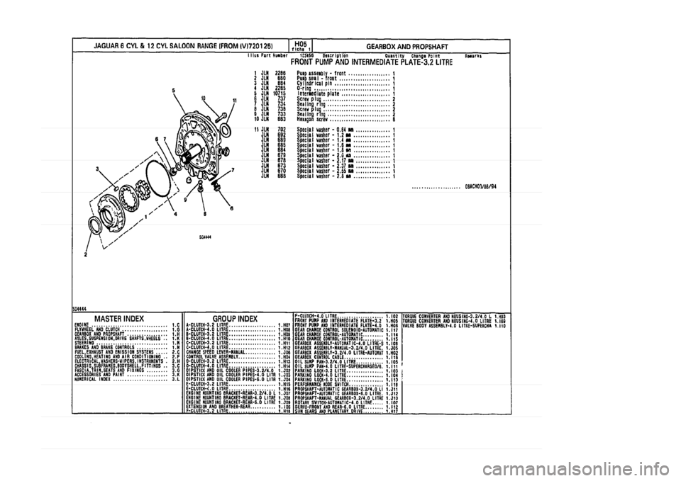 JAGUAR XJ 1994 2.G Parts Catalogue 1 