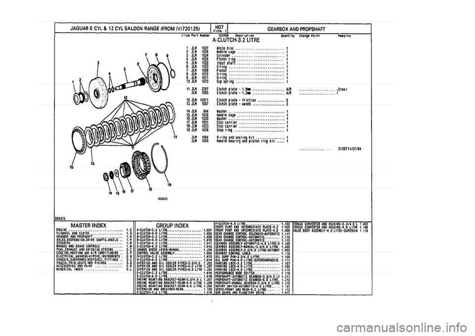 JAGUAR XJ 1994 2.G Parts Catalogue 1 