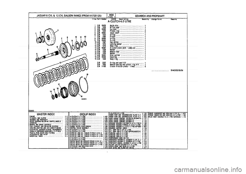 JAGUAR XJ 1994 2.G Parts Catalogue 1 