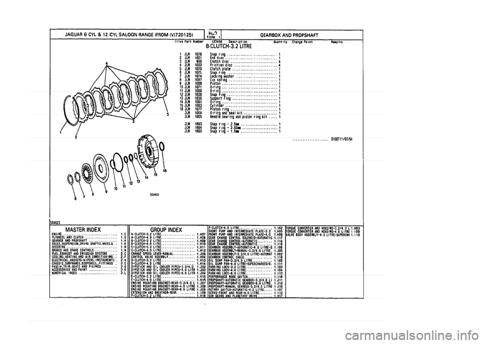 JAGUAR XJ 1994 2.G Parts Catalogue 1 