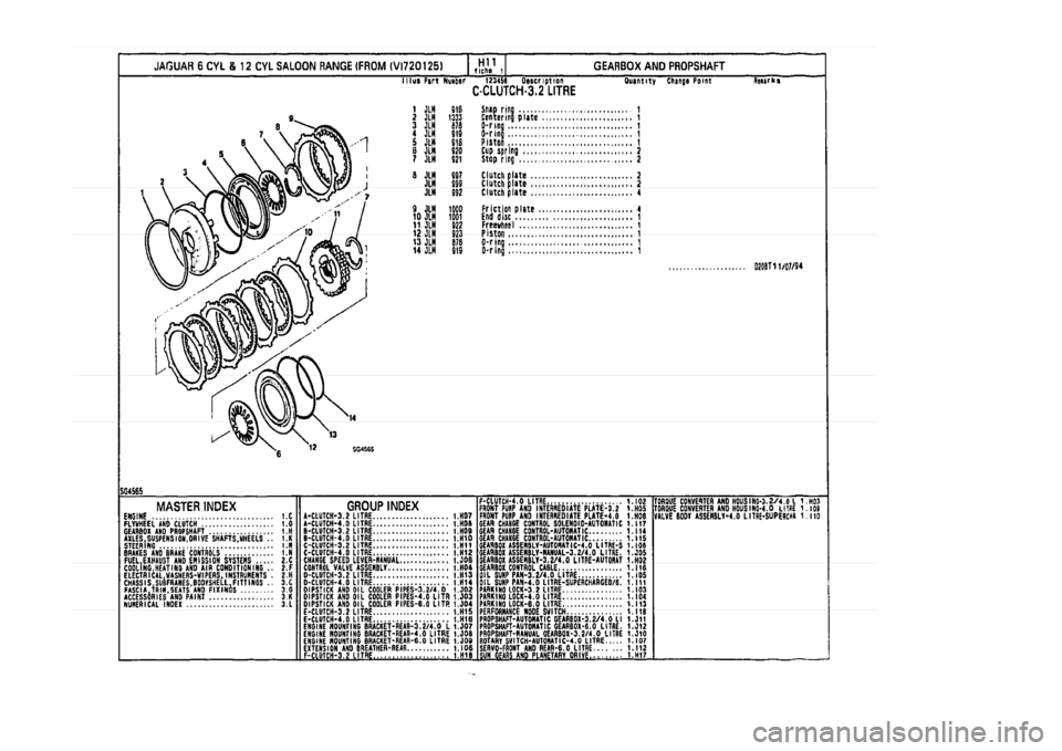 JAGUAR XJ 1994 2.G Parts Catalogue 1 