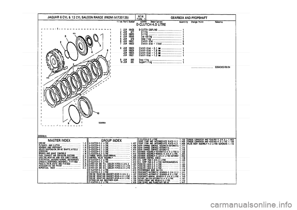 JAGUAR XJ 1994 2.G Parts Catalogue 1 