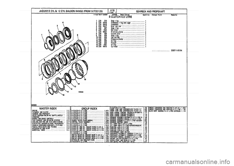 JAGUAR XJ 1994 2.G Parts Catalogue 1 