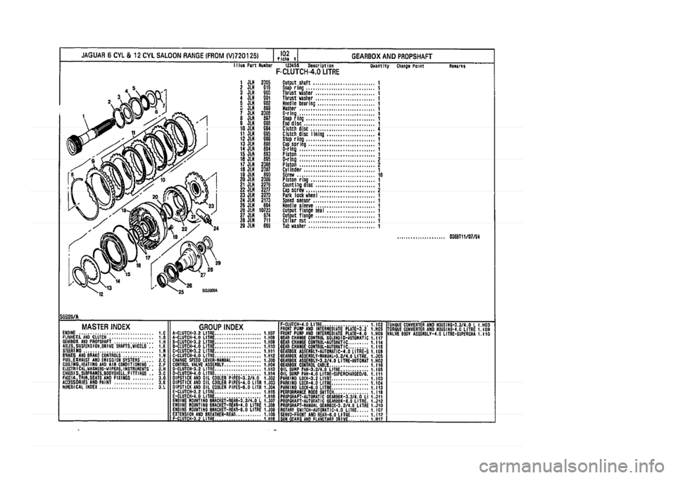 JAGUAR XJ 1994 2.G Parts Catalogue 1 