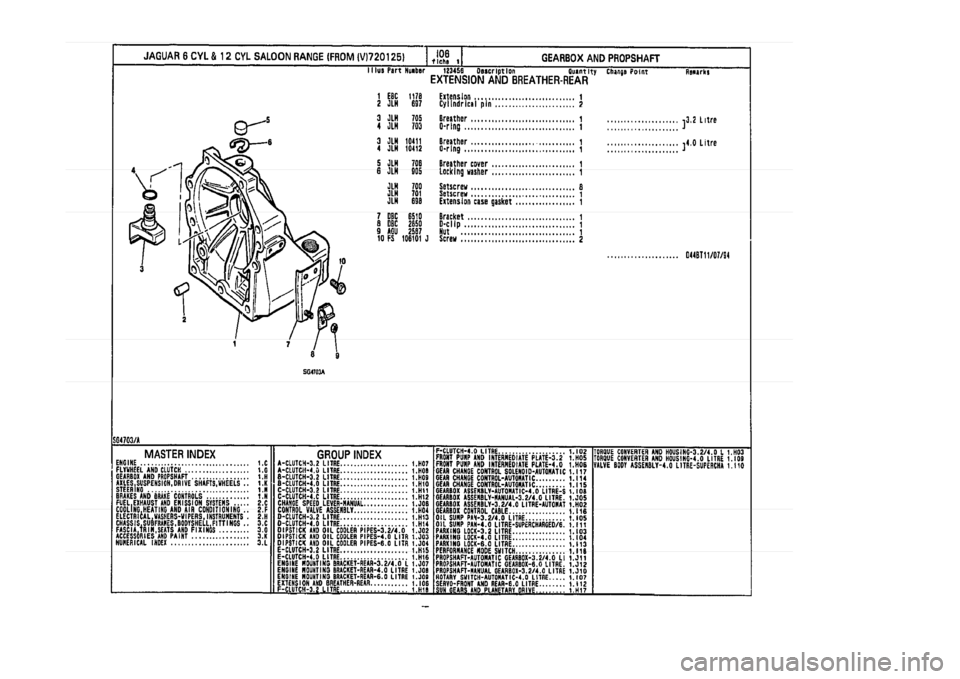 JAGUAR XJ 1994 2.G Parts Catalogue 1 