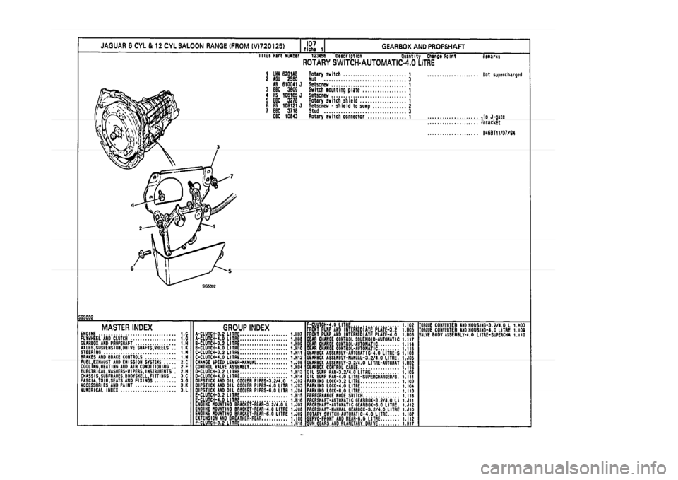 JAGUAR XJ 1994 2.G Parts Catalogue 1 