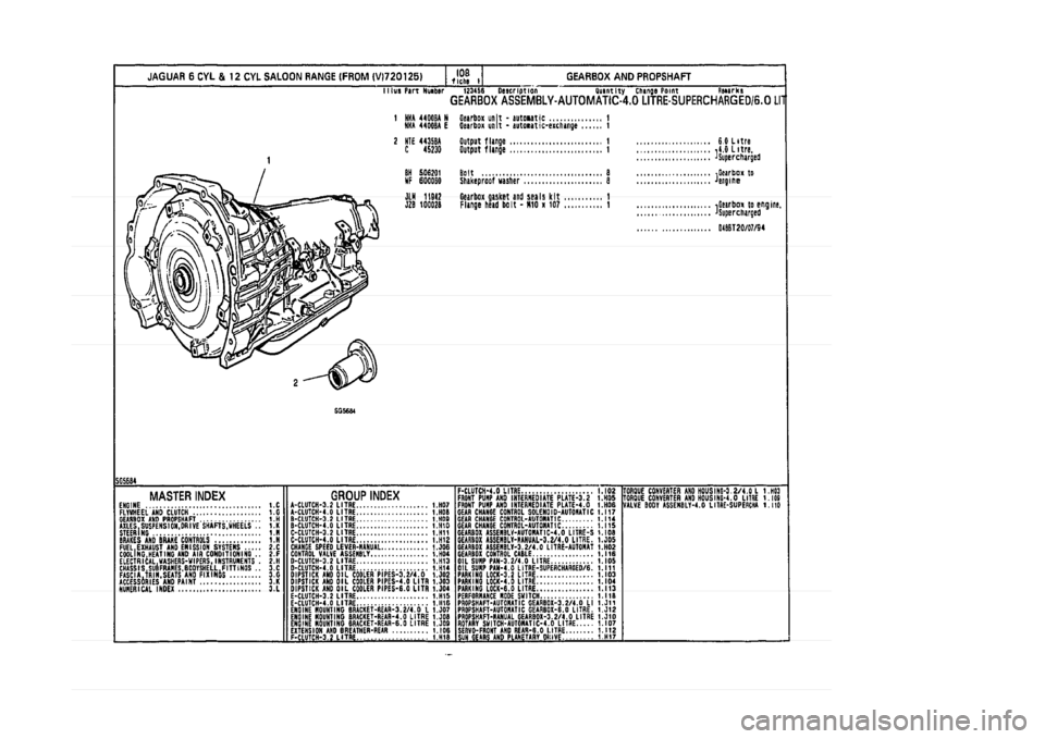 JAGUAR XJ 1994 2.G Parts Catalogue 1 