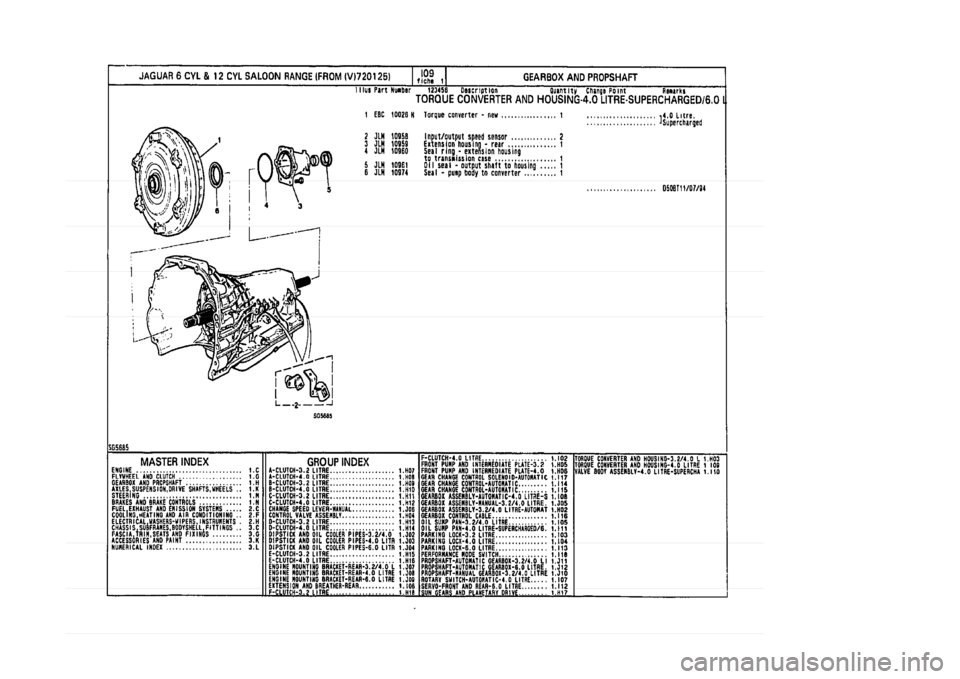 JAGUAR XJ 1994 2.G Parts Catalogue 1 
