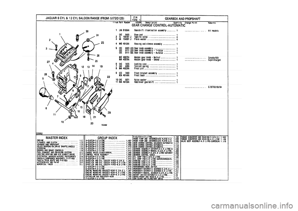JAGUAR XJ 1994 2.G Parts Catalogue 1 