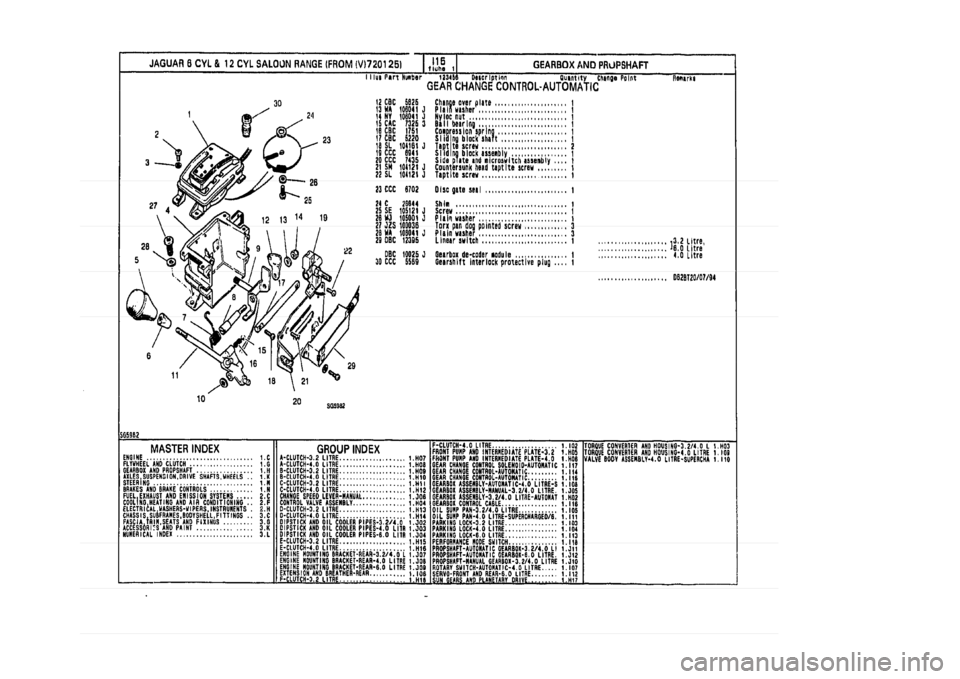 JAGUAR XJ 1994 2.G Parts Catalogue 1 