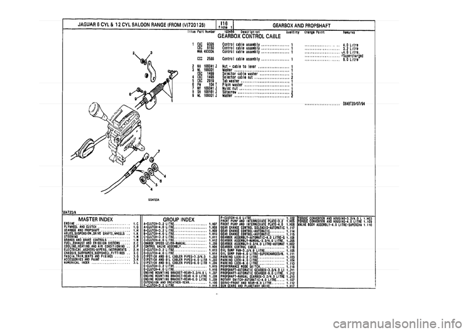 JAGUAR XJ 1994 2.G Parts Catalogue 1 