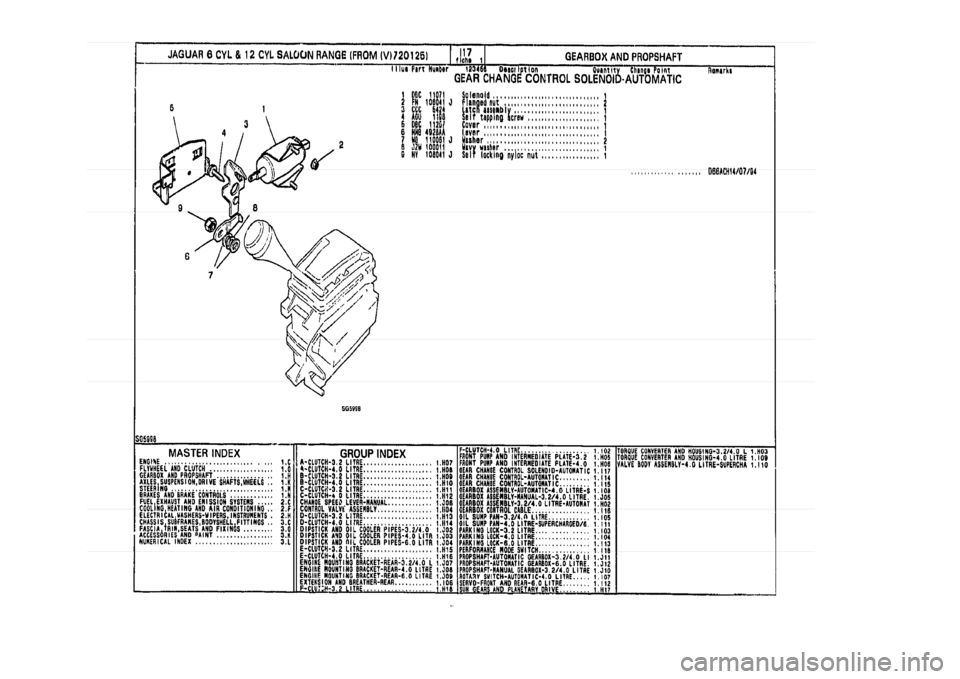 JAGUAR XJ 1994 2.G Parts Catalogue 1 