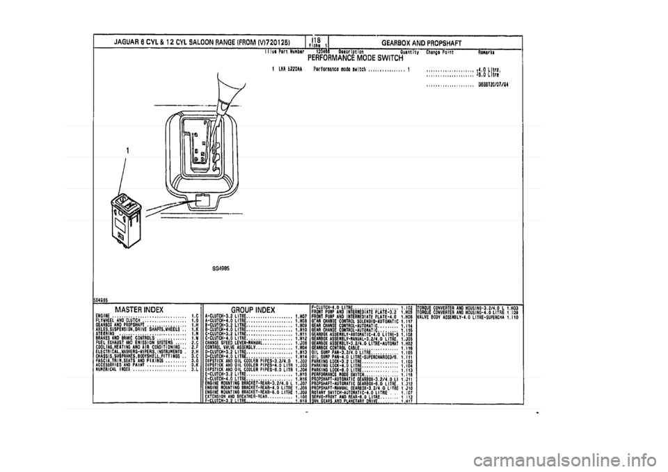 JAGUAR XJ 1994 2.G Parts Catalogue 1 