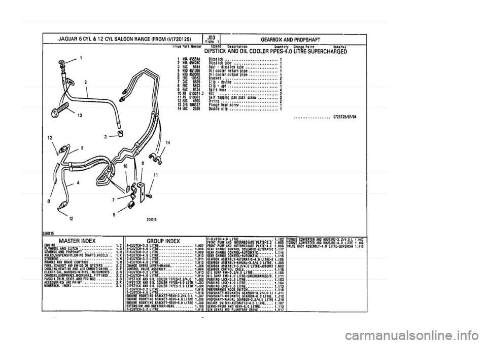 JAGUAR XJ 1994 2.G Parts Catalogue 1 