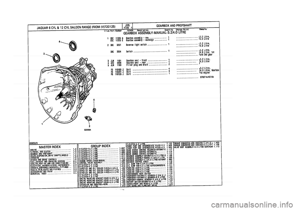 JAGUAR XJ 1994 2.G Parts Catalogue 1 