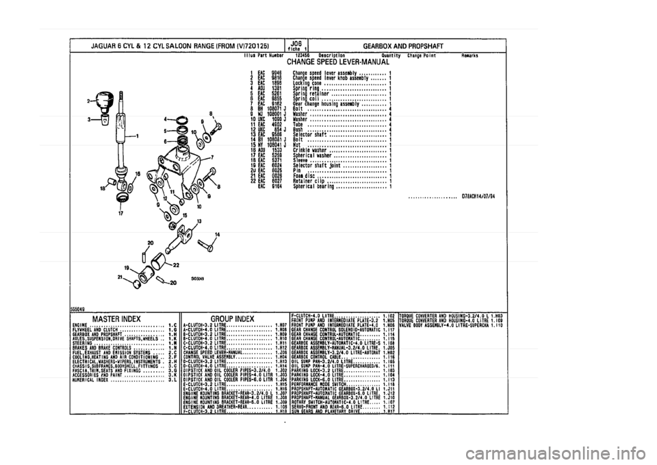 JAGUAR XJ 1994 2.G Parts Catalogue 1 