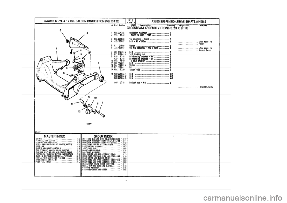 JAGUAR XJ 1994 2.G Parts Catalogue 1 JAGUAR XJ 1994 2.G Parts Catalogue 1