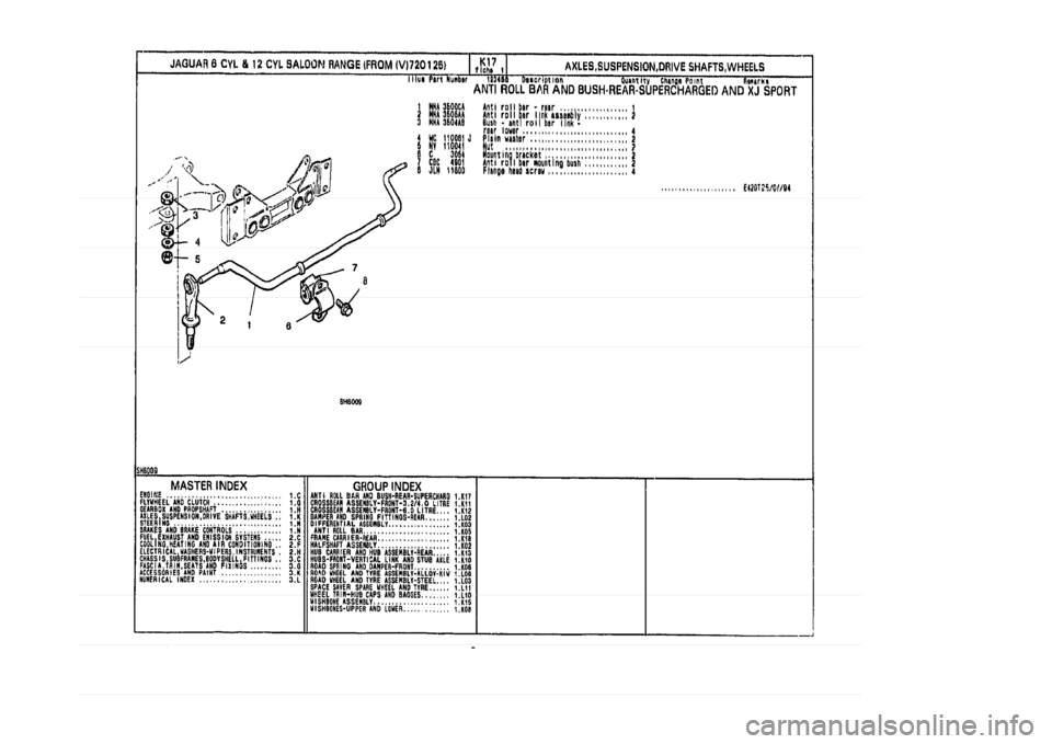 JAGUAR XJ 1994 2.G Parts Catalogue 1 JAGUAR XJ 1994 2.G Parts Catalogue 1