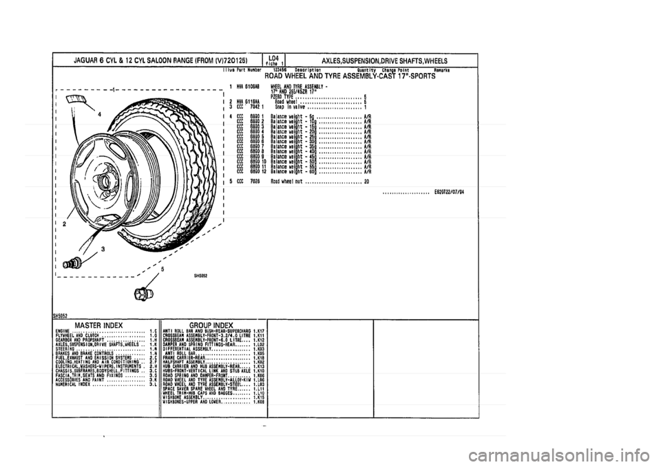 JAGUAR XJ 1994 2.G Parts Catalogue 1 JAGUAR XJ 1994 2.G Parts Catalogue 1