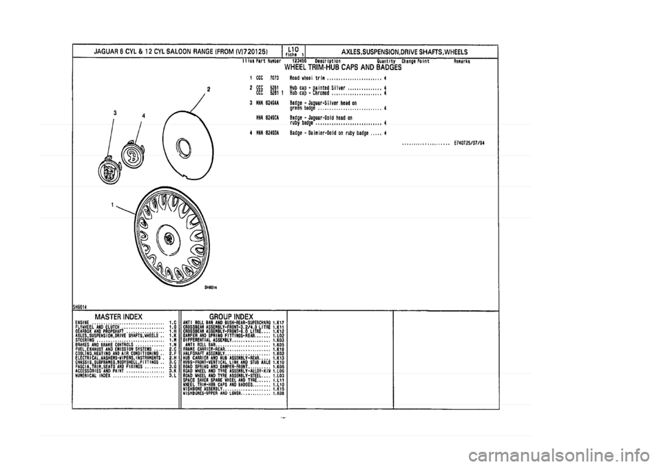 JAGUAR XJ 1994 2.G Parts Catalogue 1 JAGUAR XJ 1994 2.G Parts Catalogue 1