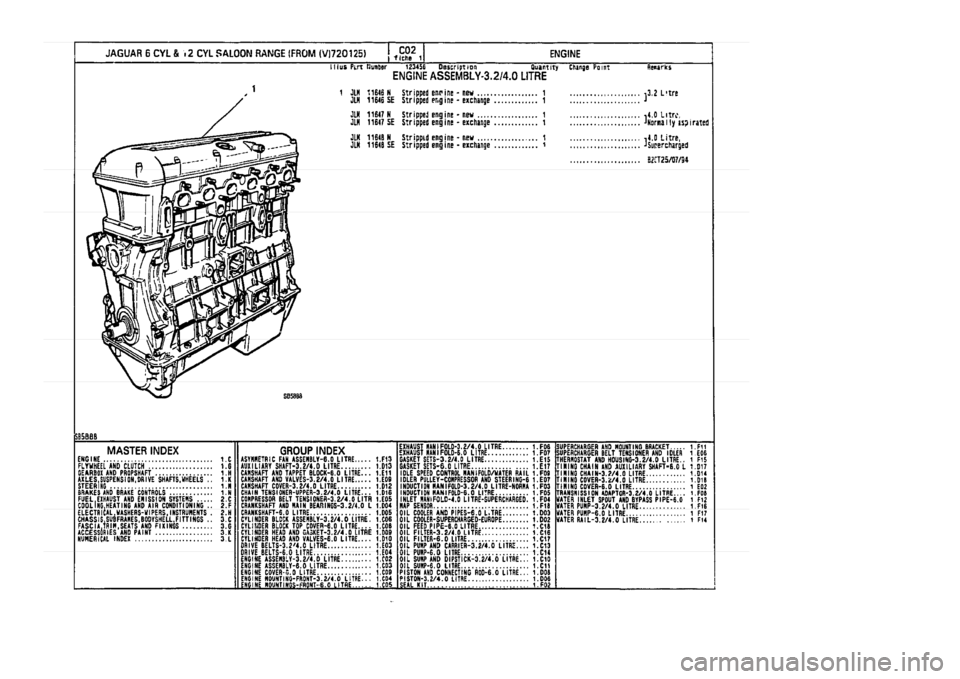 JAGUAR XJ 1994 2.G Parts Catalogue 1 