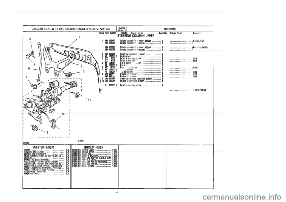 JAGUAR XJ 1994 2.G Parts Catalogue 1 JAGUAR XJ 1994 2.G Parts Catalogue 1