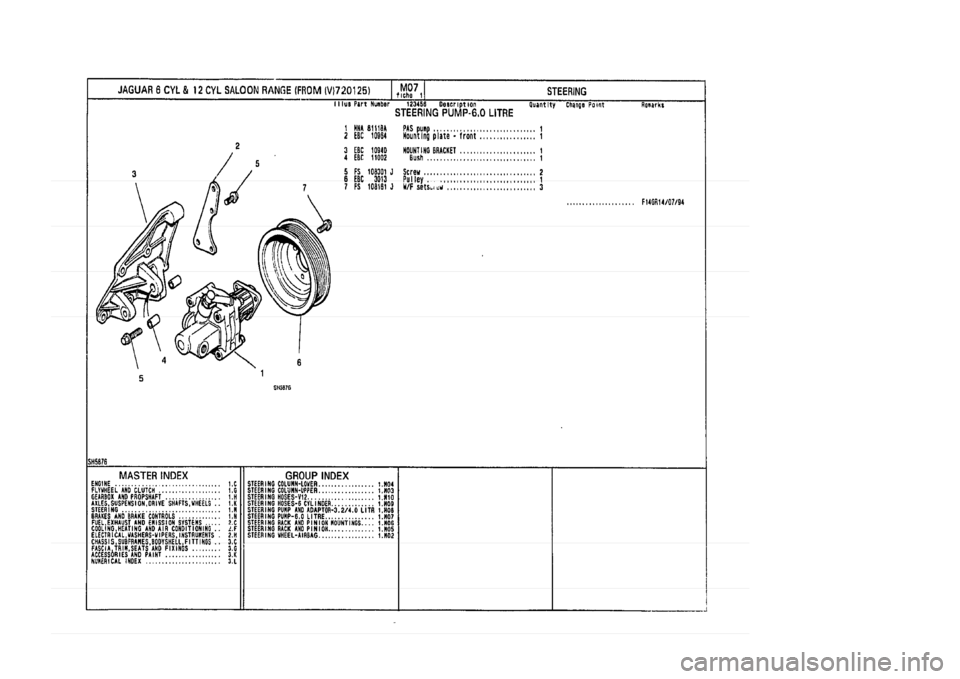 JAGUAR XJ 1994 2.G Parts Catalogue 1 JAGUAR XJ 1994 2.G Parts Catalogue 1
