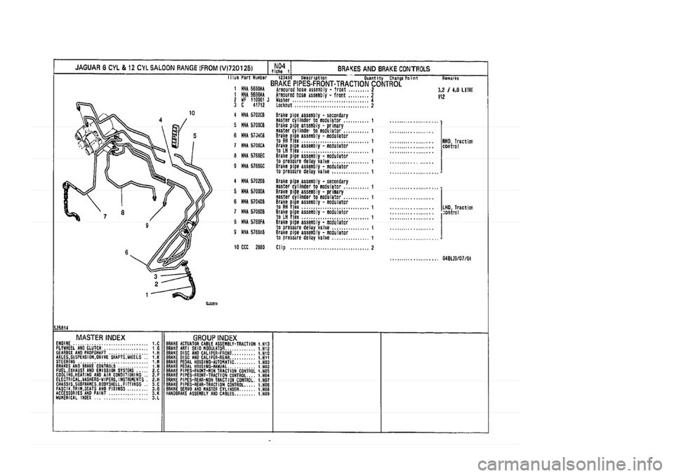 JAGUAR XJ 1994 2.G Parts Catalogue 1 JAGUAR XJ 1994 2.G Parts Catalogue 1