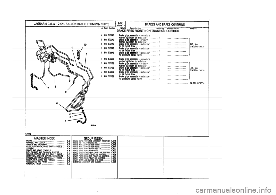 JAGUAR XJ 1994 2.G Parts Catalogue 1 JAGUAR XJ 1994 2.G Parts Catalogue 1
