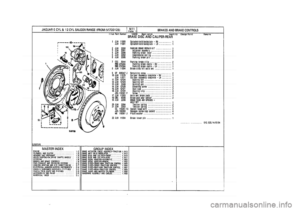JAGUAR XJ 1994 2.G Parts Catalogue 1 JAGUAR XJ 1994 2.G Parts Catalogue 1